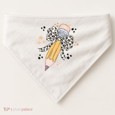 Leopard Coquette Pencil Teacher Student USA-Made Doggie Bandana