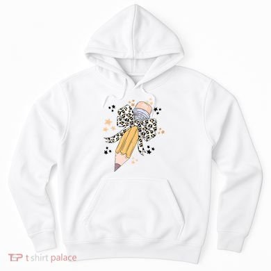 Leopard Coquette Pencil Teacher Student Hoodie