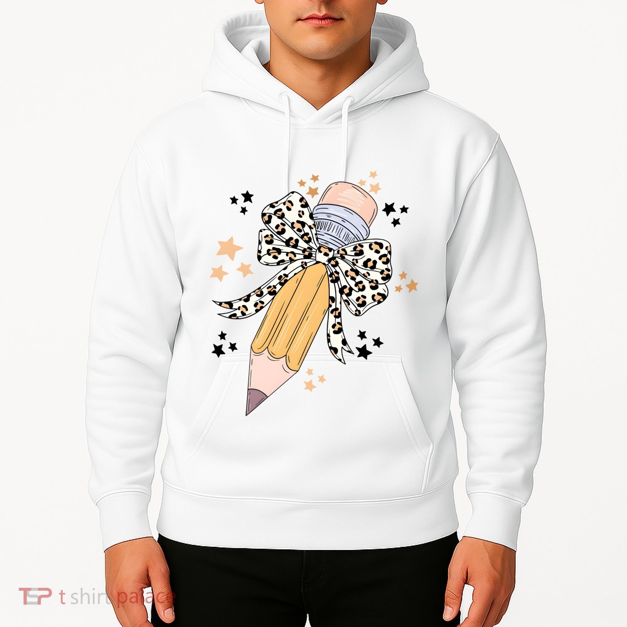 Leopard Coquette Pencil Teacher Student Hoodie