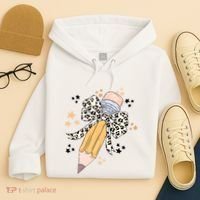 Leopard Coquette Pencil Teacher Student Hoodie thumb 4
