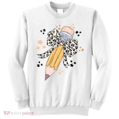 Leopard Coquette Pencil Teacher Student Sweatshirt