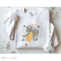 Leopard Coquette Pencil Teacher Student Sweatshirt thumb 2