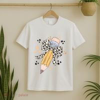 Leopard Coquette Pencil Teacher Student T-Shirt thumb 2