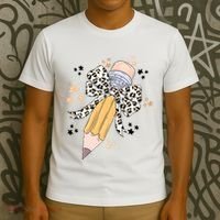 Leopard Coquette Pencil Teacher Student T-Shirt thumb 3