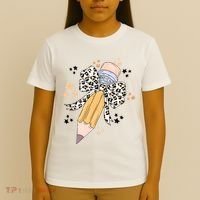 Leopard Coquette Pencil Teacher Student T-Shirt thumb 4