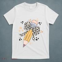 Leopard Coquette Pencil Teacher Student T-Shirt thumb 5