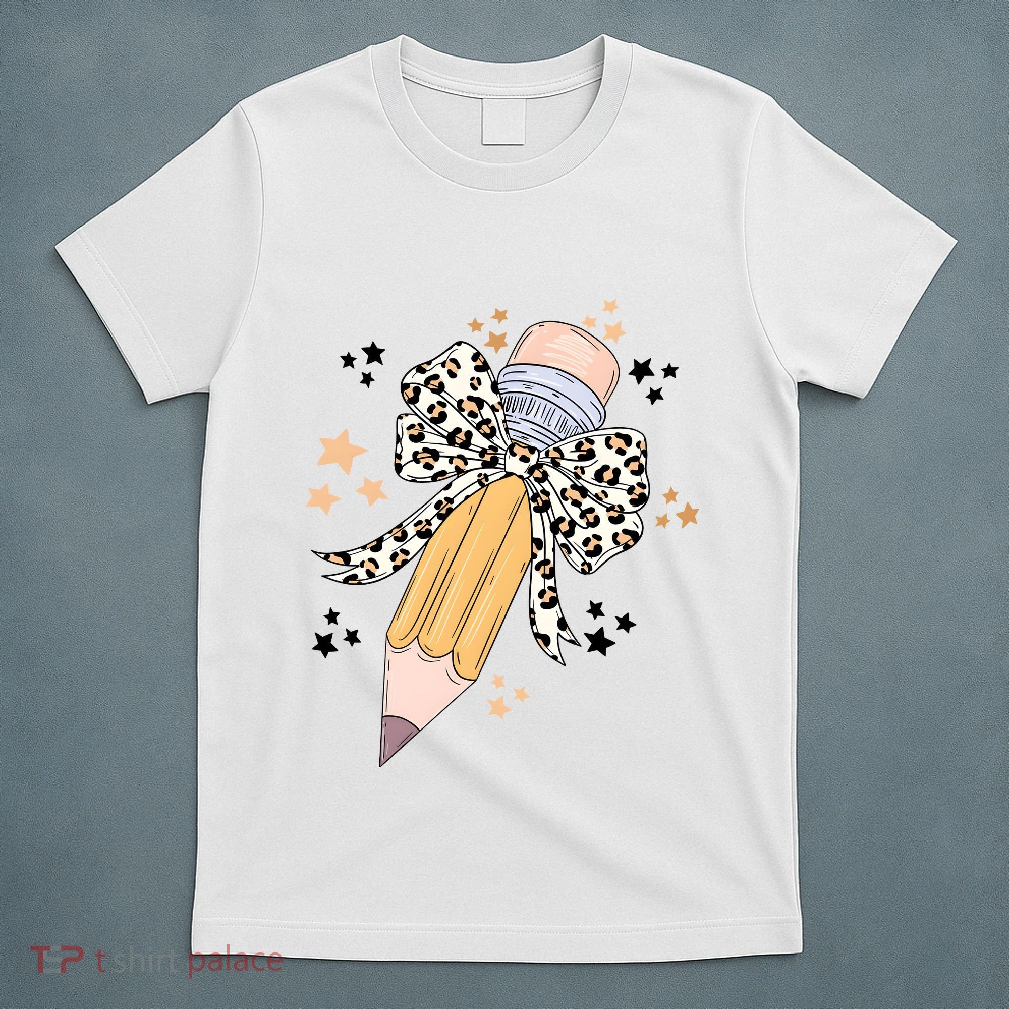 Leopard Coquette Pencil Teacher Student T-Shirt