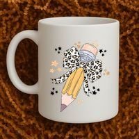 Leopard Coquette Pencil Teacher Student Coffee Mug thumb 2