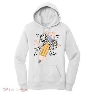 Leopard Coquette Pencil Teacher Student Women's Hoodie