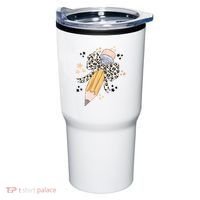 Leopard Coquette Pencil Teacher Student Tumbler thumb 0