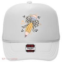 Leopard Coquette Pencil Teacher Student Hat thumb 0