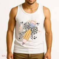 Leopard Coquette Pencil Teacher Student Tank Top thumb 3