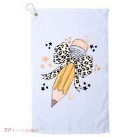 Leopard Coquette Pencil Teacher Student Golf Towel thumb 0