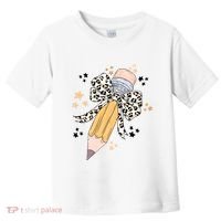 Leopard Coquette Pencil Teacher Student Toddler T-Shirt thumb 0