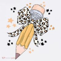 Leopard Coquette Pencil Teacher Student Women's Long Sleeve Shirt thumb 2