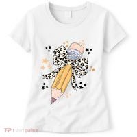 Leopard Coquette Pencil Teacher Student Women's T-Shirt thumb 0