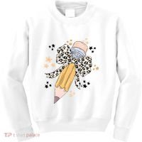 Leopard Coquette Pencil Teacher Student Kids Sweatshirt thumb 0