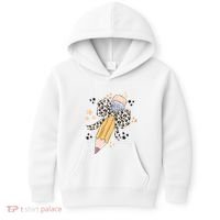Leopard Coquette Pencil Teacher Student Kids Hoodie thumb 0