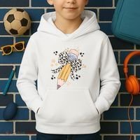 Leopard Coquette Pencil Teacher Student Kids Hoodie thumb 2