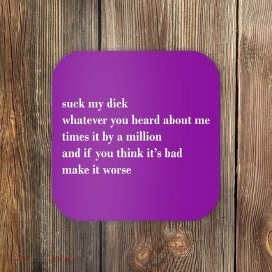 Leah Confessional Quote Coaster
