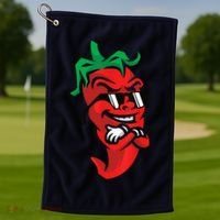 Lazy Cool Red Chili Pepper Mexican Spicy Hot Food Lover Golf Towel thumb 1