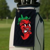 Lazy Cool Red Chili Pepper Mexican Spicy Hot Food Lover Golf Towel thumb 2
