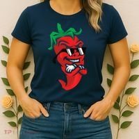 Lazy Cool Red Chili Pepper Mexican Spicy Hot Food Lover Women's T-Shirt thumb 2