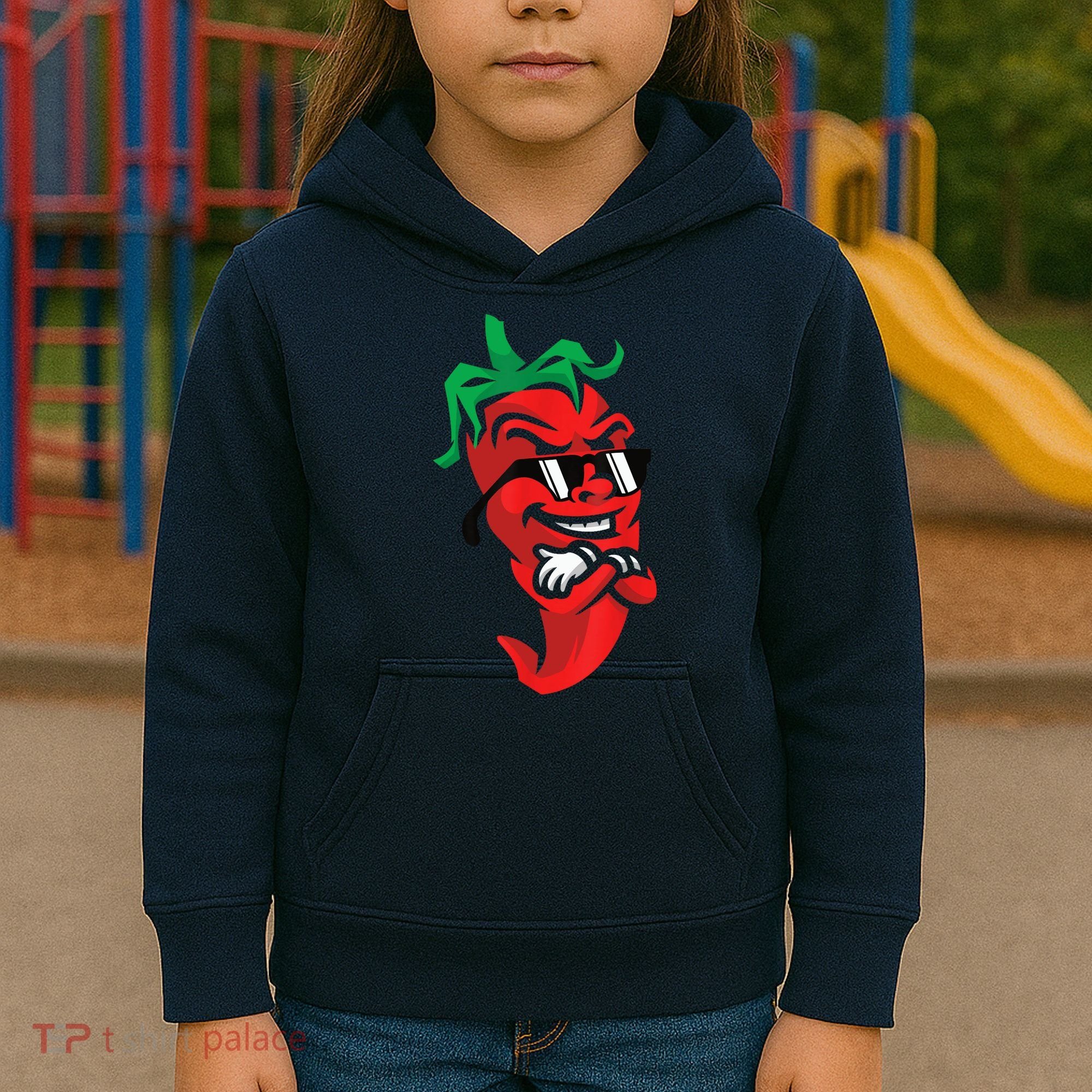 Lazy Cool Red Chili Pepper Mexican Spicy Hot Food Lover Kids Hoodie