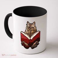 Lucky Cats Reading Books Kitty Dance Meow Funny Pet Animal Gift Coffee Mug thumb 0