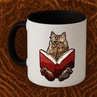 Lucky Cats Reading Books Kitty Dance Meow Funny Pet Animal Gift Coffee Mug thumb 2