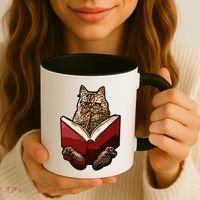 Lucky Cats Reading Books Kitty Dance Meow Funny Pet Animal Gift Coffee Mug thumb 3