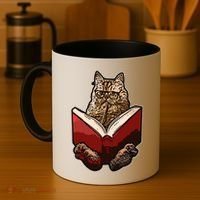 Lucky Cats Reading Books Kitty Dance Meow Funny Pet Animal Gift Coffee Mug thumb 4