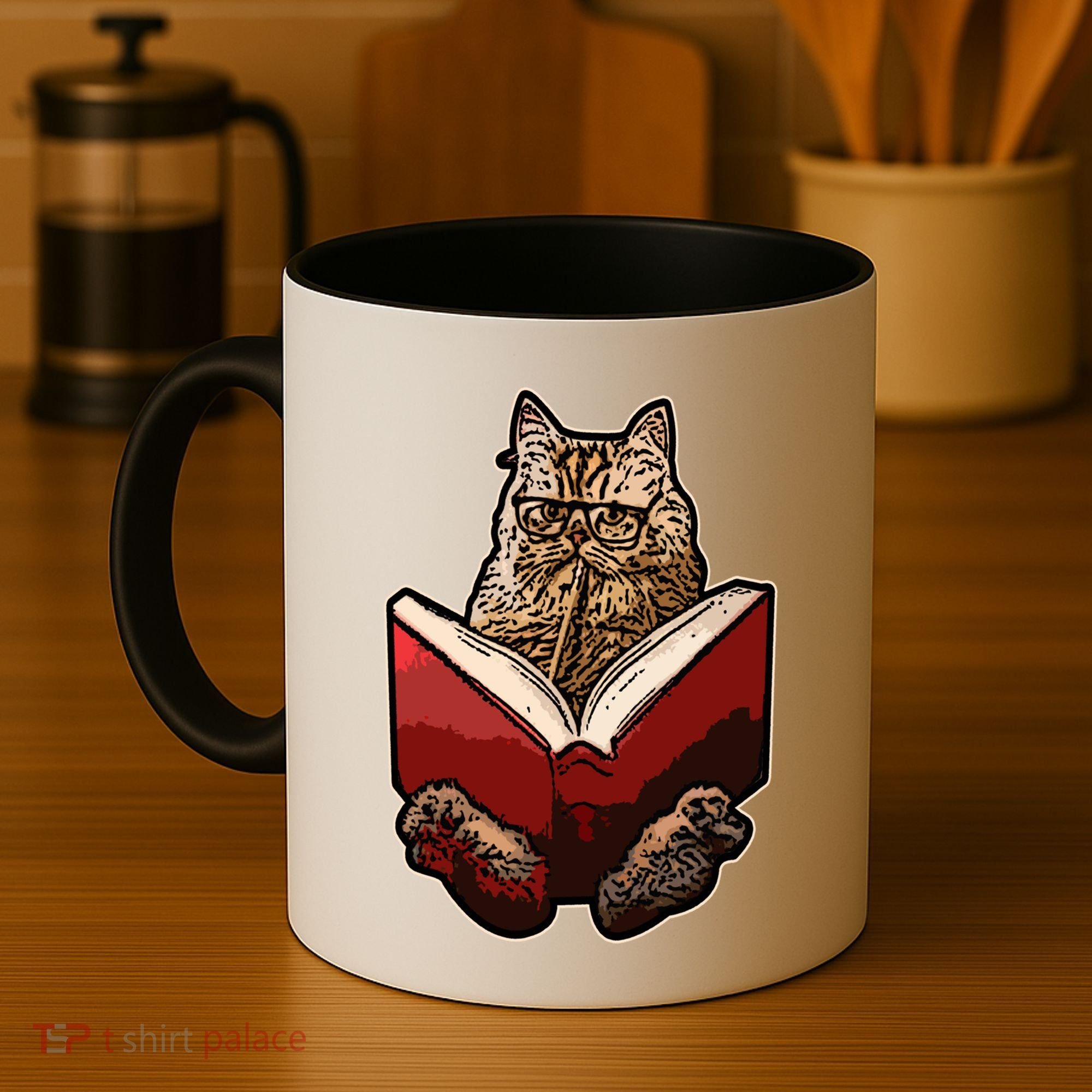 Lucky Cats Reading Books Kitty Dance Meow Funny Pet Animal Gift Coffee Mug