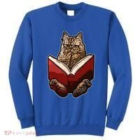 Lucky Cats Reading Books Kitty Dance Meow Funny Pet Animal Gift Sweatshirt thumb 0