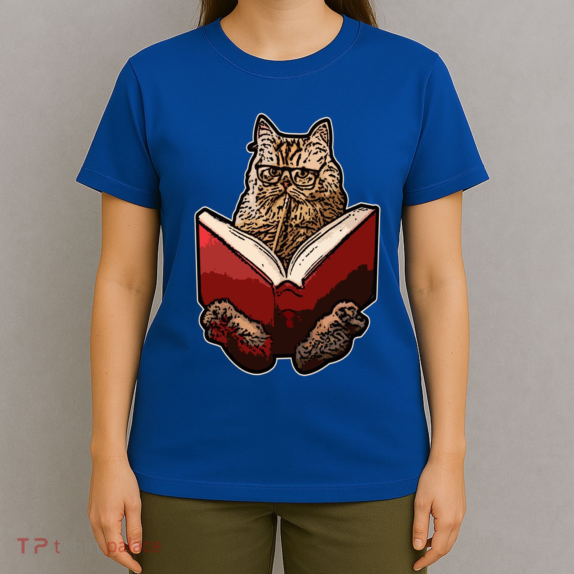 Lucky Cats Reading Books Kitty Dance Meow Funny Pet Animal Gift T-Shirt