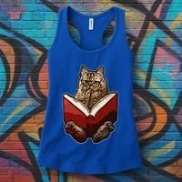 Lucky Cats Reading Books Kitty Dance Meow Funny Pet Animal Gift Women's Tank Top thumb 3
