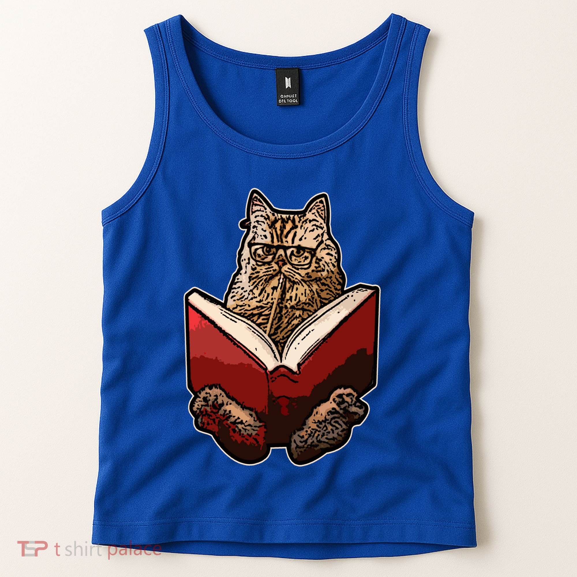 Lucky Cats Reading Books Kitty Dance Meow Funny Pet Animal Gift Tank Top
