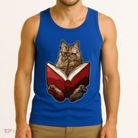 Lucky Cats Reading Books Kitty Dance Meow Funny Pet Animal Gift Tank Top thumb 3