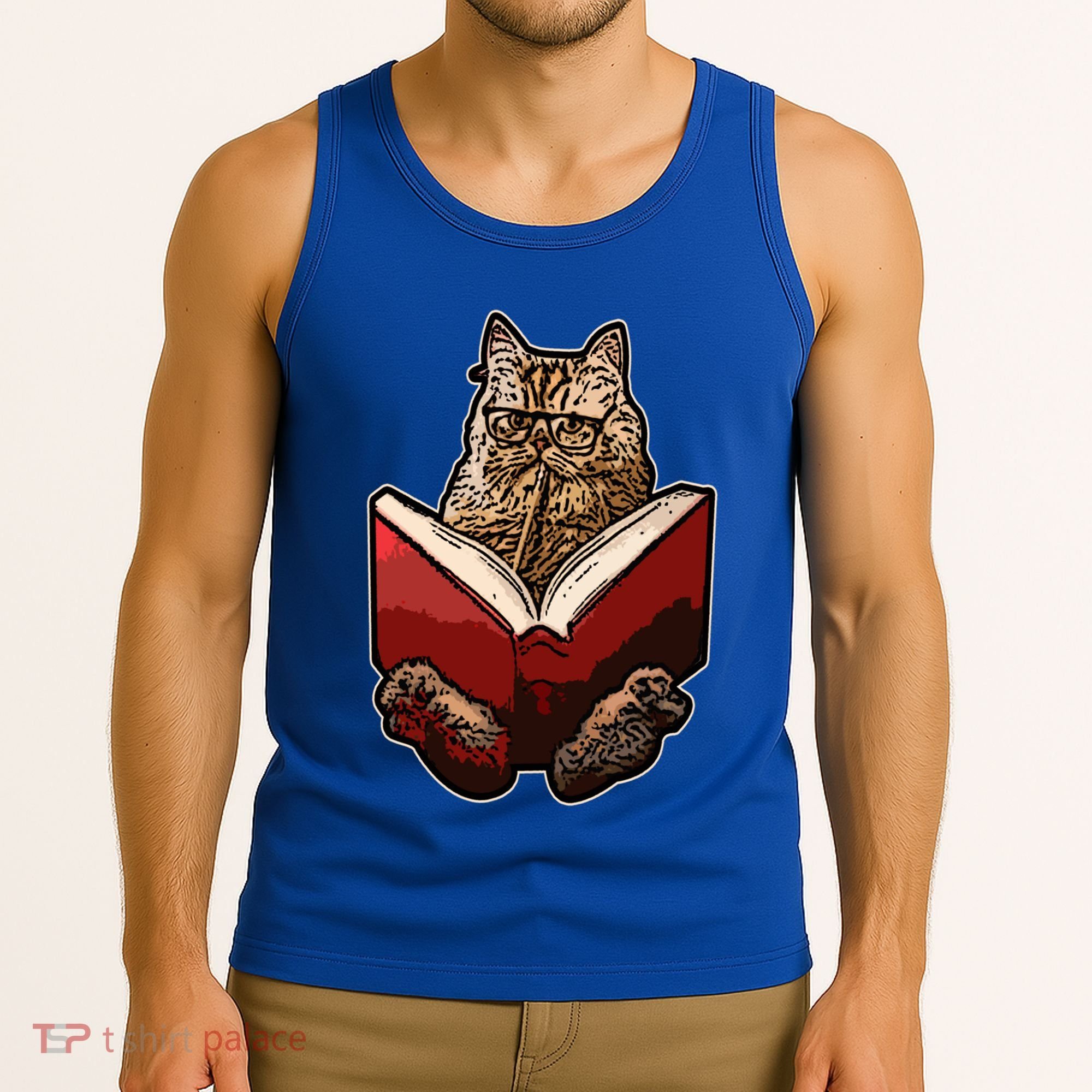 Lucky Cats Reading Books Kitty Dance Meow Funny Pet Animal Gift Tank Top