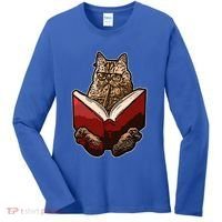 Lucky Cats Reading Books Kitty Dance Meow Funny Pet Animal Gift Women's Long Sleeve Shirt thumb 0