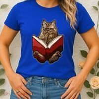 Lucky Cats Reading Books Kitty Dance Meow Funny Pet Animal Gift Women's T-Shirt thumb 2