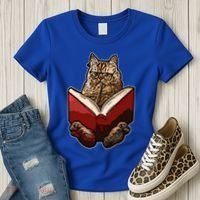 Lucky Cats Reading Books Kitty Dance Meow Funny Pet Animal Gift Women's T-Shirt thumb 3