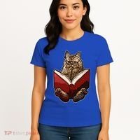 Lucky Cats Reading Books Kitty Dance Meow Funny Pet Animal Gift Women's T-Shirt thumb 4