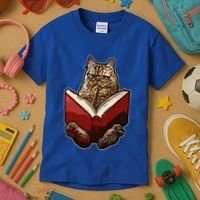 Lucky Cats Reading Books Kitty Dance Meow Funny Pet Animal Gift Kids T-Shirt thumb 3