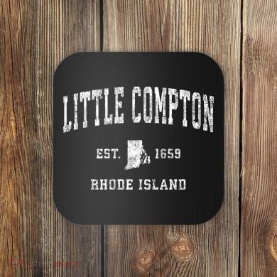 Little Compton Rhode Island Vintage Established Athletic Sports Design Coaster