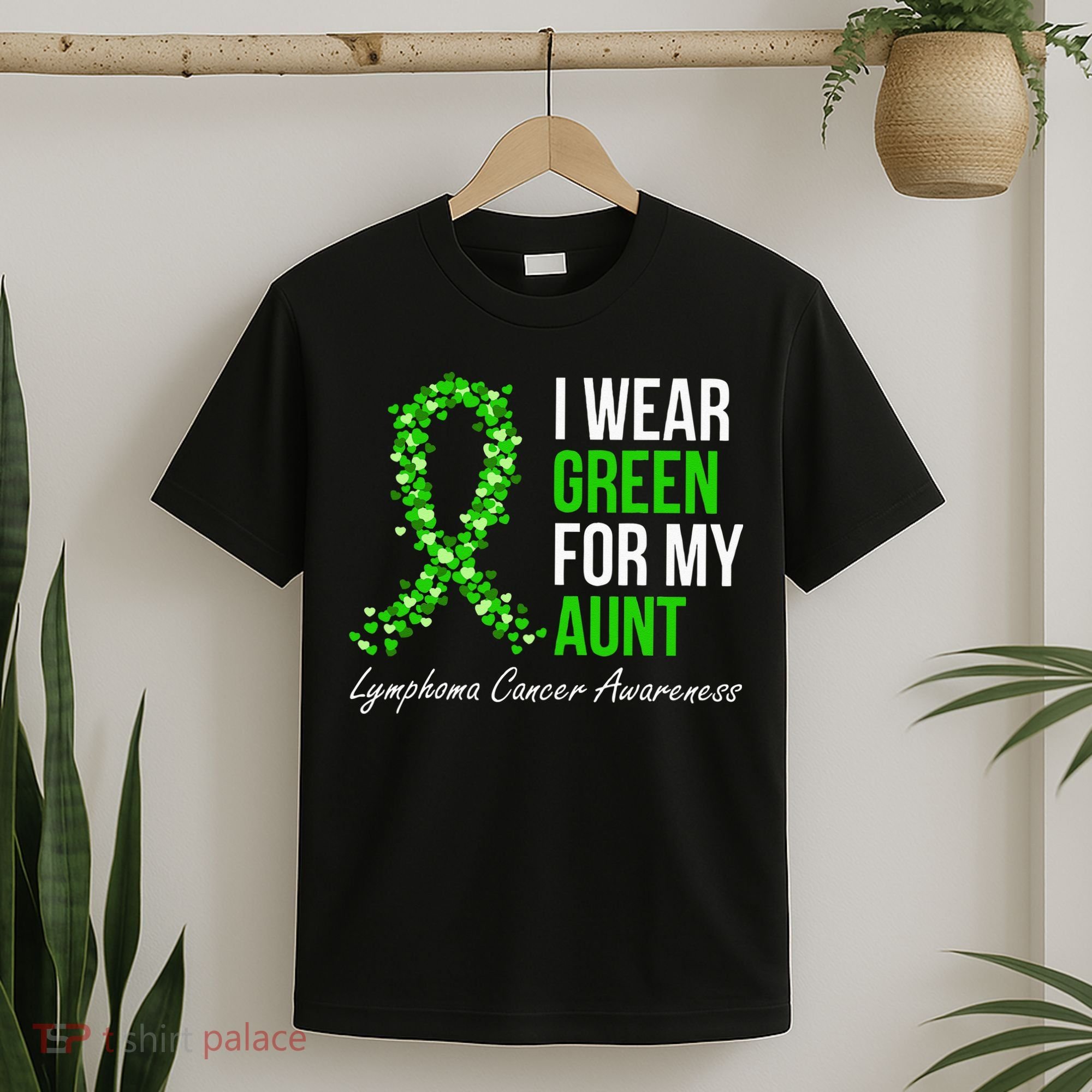 Lymphoma Cancer Ribbon I Wear Green For My Aunt Support T-Shirt