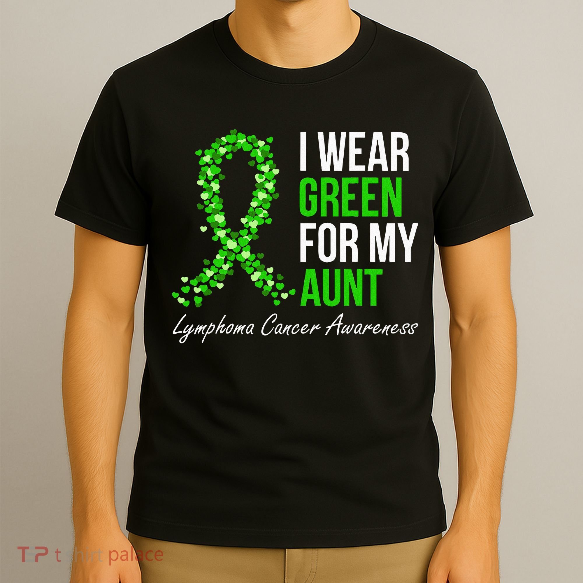 Lymphoma Cancer Ribbon I Wear Green For My Aunt Support T-Shirt