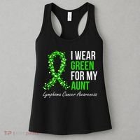 Lymphoma Cancer Ribbon I Wear Green For My Aunt Support Women's Tank Top thumb 3