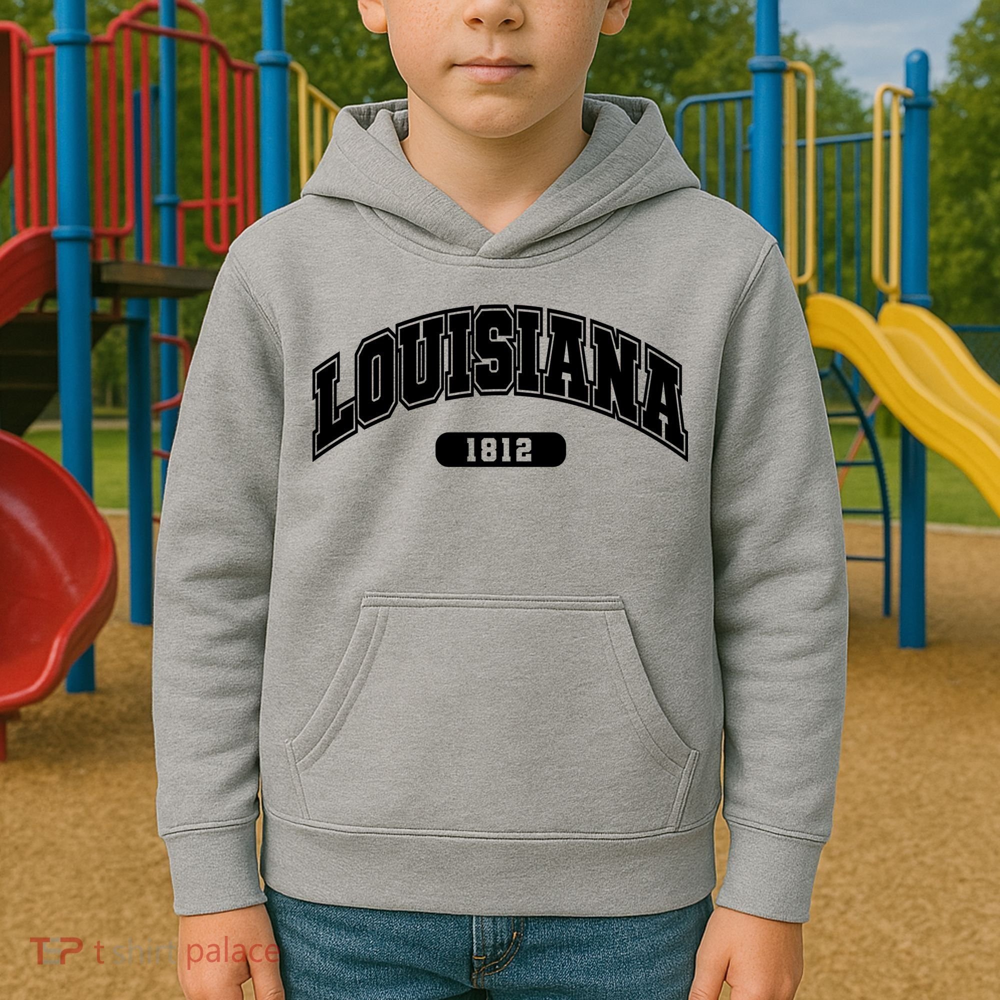 Louisiana Collegiate Style 1812 Kids Hoodie
