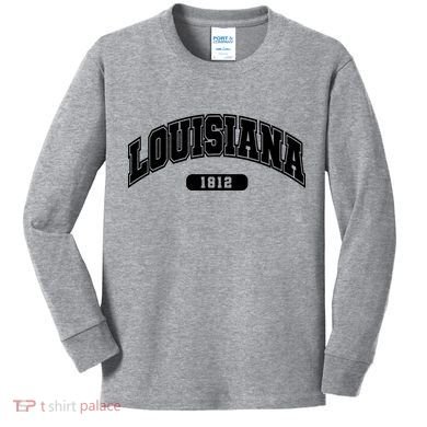 Louisiana Collegiate Style 1812 Kids Long Sleeve Shirt